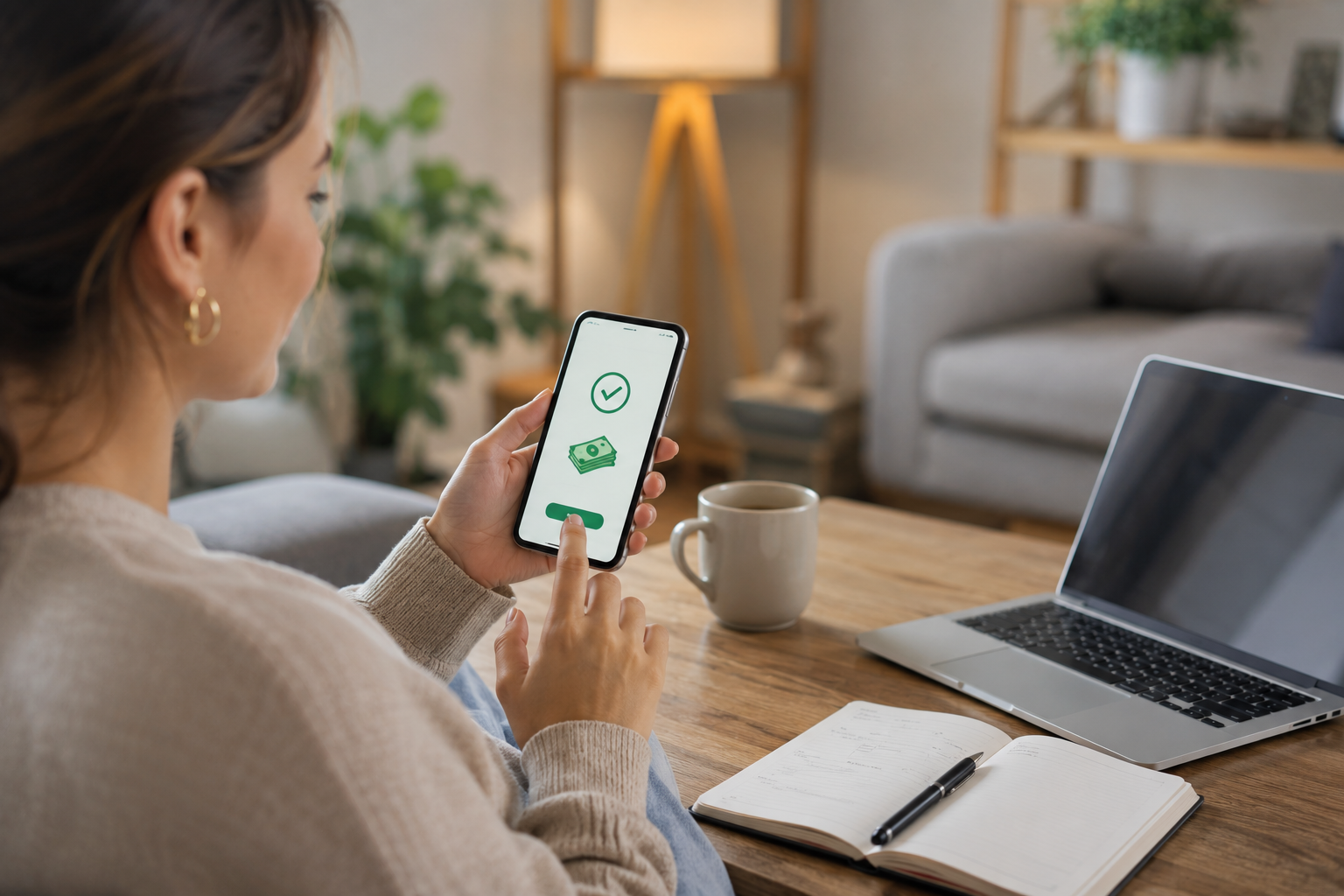Approbation de prêt reçue sur téléphone mobile